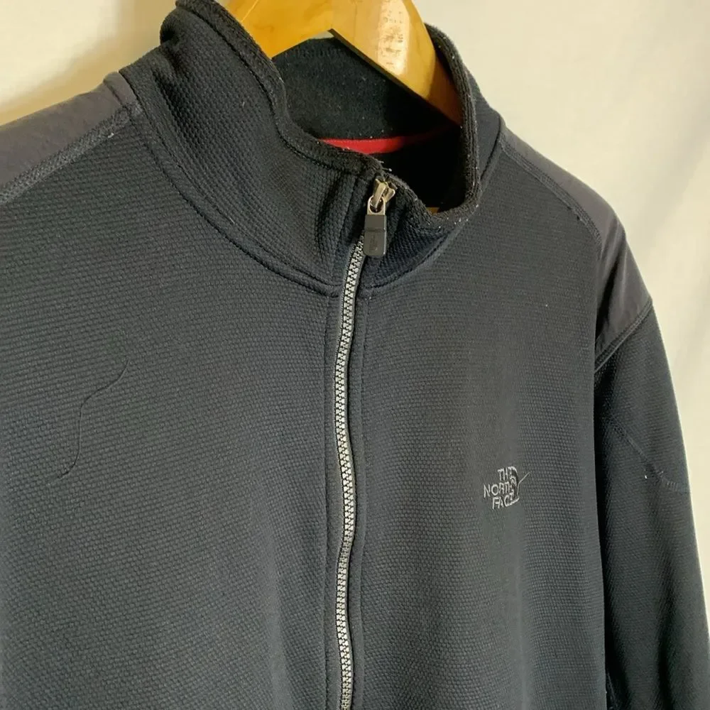 The North Face TKA Stealth Men's Black Mesh Fleece Full Zipper Jacket Size XL